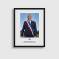 Cuadro presidencial oficial de José Antonio Kast en marco negro calidad museo.